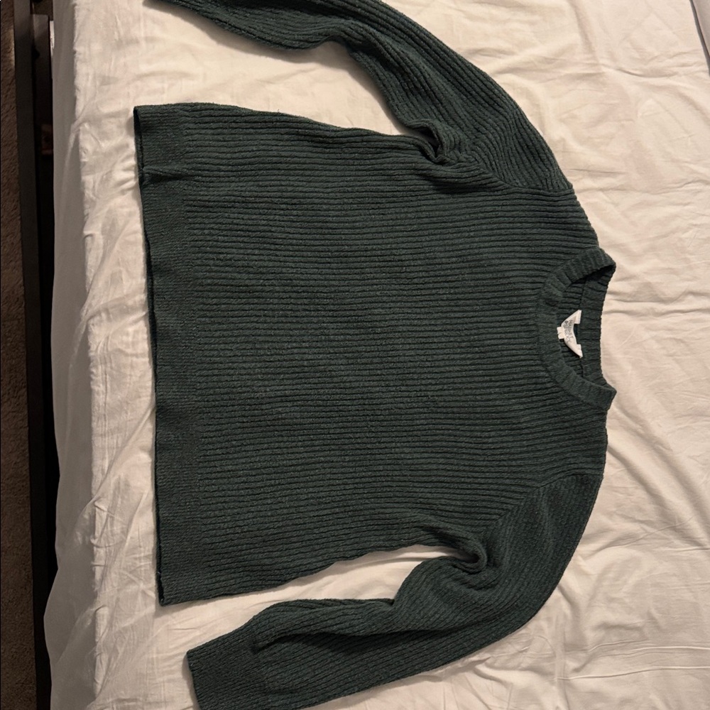 Cropped Ribbed Sweater – Size L Teal Green Market & Spruce Aspen - Picture 5 of 8